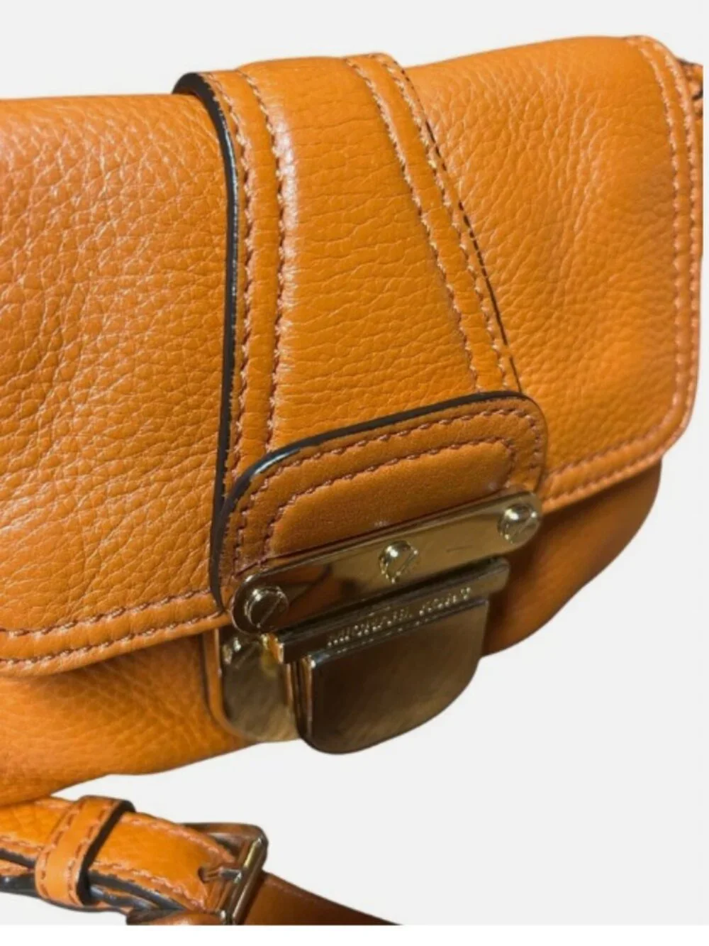 VINTAGE MICHAEL KORS CHARLTON PUMPKIN ORANGE SUPER SOFT LEATHER CROSSBODY PURSE